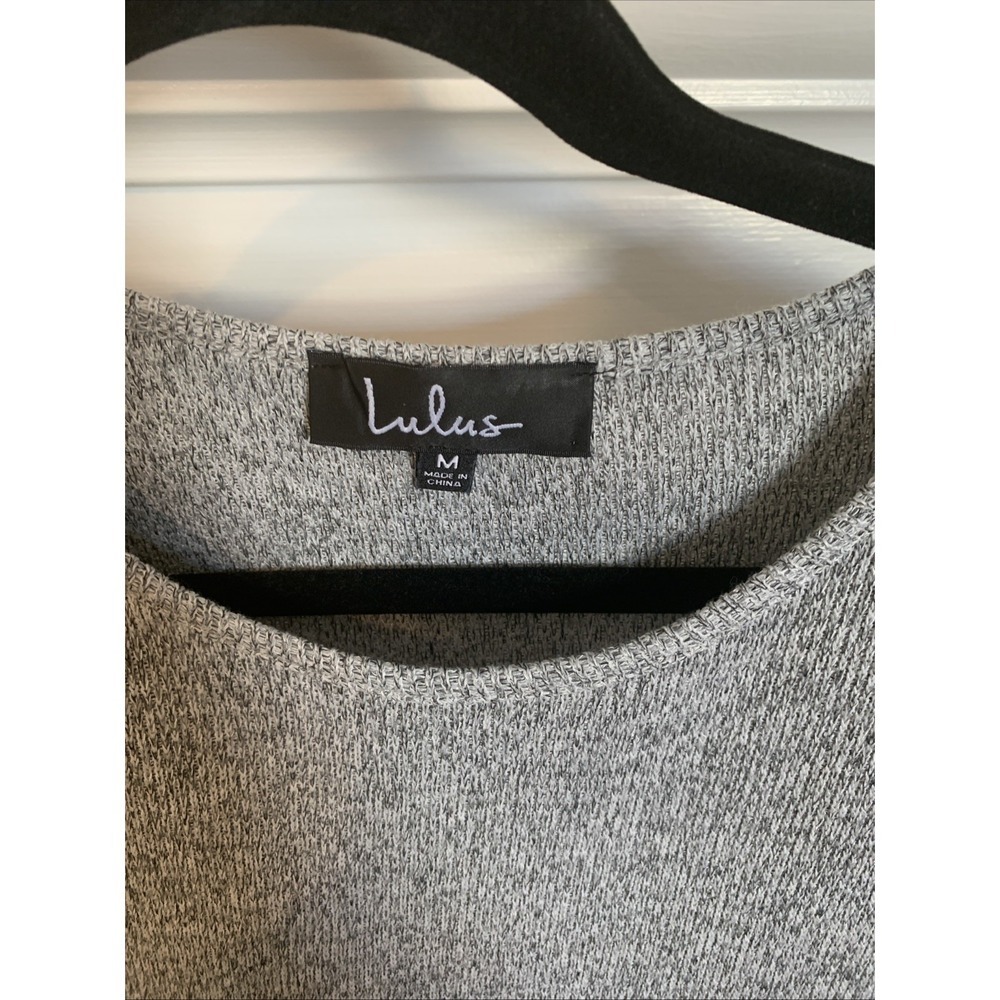 Lulus Women's Long Sleeve Blouse Gray And White  Size M - Picture 2 of 5